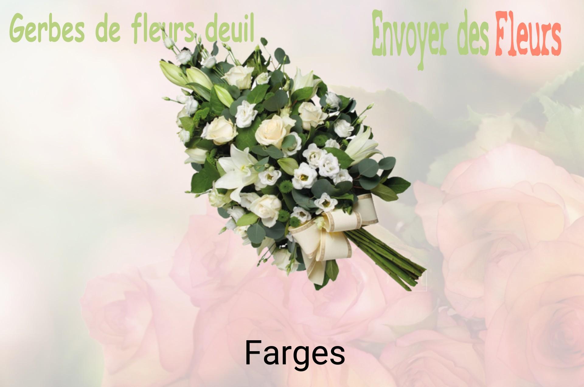 Gerbe de fleurs de deuil livrée à Farges